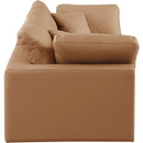  Manufacturer Color_Cognac -- Comfy 80" Cognac Vegan Leather Upholstered 2 pc Modular Loveseat IMAGE 5
