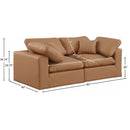  Manufacturer Color_Cognac -- Comfy 80" Cognac Vegan Leather Upholstered 2 pc Modular Loveseat IMAGE 9