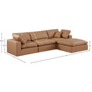 Meridian Comfy Cognac Vegan Leather Modular Sectional IMAGE 15
