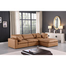  Manufacturer Color_Cognac -- Comfy 119" Cognac Vegan Leather Upholstered 4 pc Modular Sectional IMAGE 3