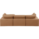  Manufacturer Color_Cognac -- Comfy 119" Cognac Vegan Leather Upholstered 4 pc Modular Sectional IMAGE 5