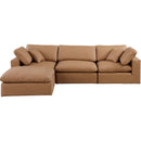  Manufacturer Color_Cognac -- Comfy 119" Cognac Vegan Leather Upholstered 4 pc Modular Sectional IMAGE 7