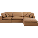  Manufacturer Color_Cognac -- Comfy 119" Cognac Vegan Leather Upholstered 4 pc Modular Sectional IMAGE 8