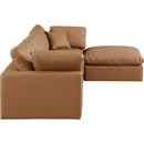  Manufacturer Color_Cognac -- Comfy 119" Cognac Vegan Leather Upholstered 4 pc Modular Sectional IMAGE 9