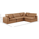 Manufacturer Color_Cognac -- Comfy 119" Cognac Vegan Leather Upholstered 4 pc Modular Sectional IMAGE 15