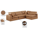  Manufacturer Color_Cognac -- Comfy 119" Cognac Vegan Leather Upholstered 4 pc Modular Sectional IMAGE 16
