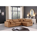 Manufacturer Color_Cognac -- Comfy 119" Cognac Vegan Leather Upholstered 4 pc Modular Sectional IMAGE 3