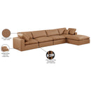  Manufacturer Color_Cognac -- Comfy 158" Cognac Vegan Leather Upholstered 5 pc Modular Sectional IMAGE 16