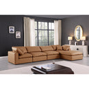  Manufacturer Color_Cognac -- Comfy 158" Cognac Vegan Leather Upholstered 5 pc Modular Sectional IMAGE 3