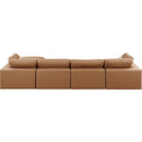  Manufacturer Color_Cognac -- Comfy 158" Cognac Vegan Leather Upholstered 5 pc Modular Sectional IMAGE 5