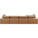  Manufacturer Color_Cognac -- Comfy 158" Cognac Vegan Leather Upholstered 5 pc Modular Sectional IMAGE 6