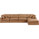  Manufacturer Color_Cognac -- Comfy 158" Cognac Vegan Leather Upholstered 5 pc Modular Sectional IMAGE 8