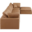  Manufacturer Color_Cognac -- Comfy 158" Cognac Vegan Leather Upholstered 5 pc Modular Sectional IMAGE 9