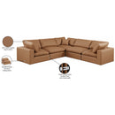  Manufacturer Color_Cognac -- Comfy 119" Cognac Vegan Leather Upholstered 5 pc Modular Sectional IMAGE 11