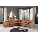  Manufacturer Color_Cognac -- Comfy 119" Cognac Vegan Leather Upholstered 5 pc Modular Sectional IMAGE 2