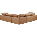  Manufacturer Color_Cognac -- Comfy 119" Cognac Vegan Leather Upholstered 5 pc Modular Sectional IMAGE 3