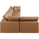  Manufacturer Color_Cognac -- Comfy 158" Cognac Vegan Leather Upholstered 5 pc Modular Sectional IMAGE 10