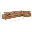  Manufacturer Color_Cognac -- Comfy 158" Cognac Vegan Leather Upholstered 5 pc Modular Sectional IMAGE 15