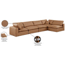  Manufacturer Color_Cognac -- Comfy 158" Cognac Vegan Leather Upholstered 5 pc Modular Sectional IMAGE 16