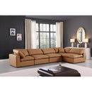  Manufacturer Color_Cognac -- Comfy 158" Cognac Vegan Leather Upholstered 5 pc Modular Sectional IMAGE 3
