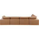  Manufacturer Color_Cognac -- Comfy 158" Cognac Vegan Leather Upholstered 5 pc Modular Sectional IMAGE 6