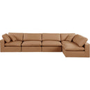  Manufacturer Color_Cognac -- Comfy 158" Cognac Vegan Leather Upholstered 5 pc Modular Sectional IMAGE 8