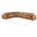  Manufacturer Color_Cognac -- Comfy 158" Cognac Vegan Leather Upholstered 6 pc Modular Sectional IMAGE 10