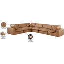  Manufacturer Color_Cognac -- Comfy 158" Cognac Vegan Leather Upholstered 6 pc Modular Sectional IMAGE 11