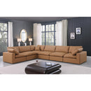 Meridian Comfy Cognac Vegan Leather Modular Sectional IMAGE 2