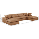  Manufacturer Color_Cognac -- Comfy 158" Cognac Vegan Leather Upholstered 6 pc Modular Sectional IMAGE 10