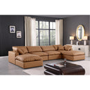  Manufacturer Color_Cognac -- Comfy 158" Cognac Vegan Leather Upholstered 6 pc Modular Sectional IMAGE 2