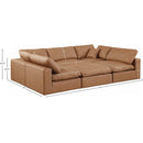  Manufacturer Color_Cognac -- Comfy 119" Cognac Vegan Leather Upholstered 6 pc Modular Sectional IMAGE 10