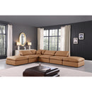  Manufacturer Color_Cognac -- Comfy 157" Cognac Vegan Leather Upholstered 6 pc Modular Sectional IMAGE 2