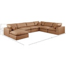  Manufacturer Color_Cognac -- Comfy 158" Cognac Vegan Leather Upholstered 7 pc Modular Sectional IMAGE 10