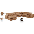  Manufacturer Color_Cognac -- Comfy 158" Cognac Vegan Leather Upholstered 7 pc Modular Sectional IMAGE 11