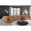  Manufacturer Color_Cognac -- Comfy 197" Cognac Vegan Leather Upholstered 7 pc Modular Sectional IMAGE 2