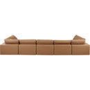 Manufacturer Color_Cognac -- Comfy 197" Cognac Vegan Leather Upholstered 7 pc Modular Sectional IMAGE 3