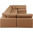  Manufacturer Color_Cognac -- Comfy 197" Cognac Vegan Leather Upholstered 7 pc Modular Sectional IMAGE 5