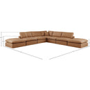 Meridian Comfy Cognac Vegan Leather Modular Sectional IMAGE 10
