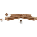  Manufacturer Color_Cognac -- Comfy 157" Cognac Vegan Leather Upholstered 7 pc Modular Sectional IMAGE 11
