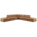  Manufacturer Color_Cognac -- Comfy 157" Cognac Vegan Leather Upholstered 7 pc Modular Sectional IMAGE 1