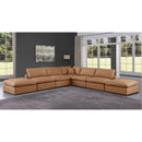  Manufacturer Color_Cognac -- Comfy 157" Cognac Vegan Leather Upholstered 7 pc Modular Sectional IMAGE 2