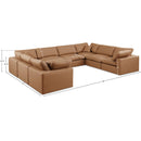  Manufacturer Color_Cognac -- Comfy 158" Cognac Vegan Leather Upholstered 8 pc Modular Sectional IMAGE 10