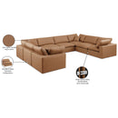  Manufacturer Color_Cognac -- Comfy 158" Cognac Vegan Leather Upholstered 8 pc Modular Sectional IMAGE 11