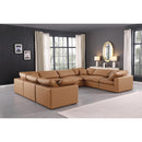  Manufacturer Color_Cognac -- Comfy 158" Cognac Vegan Leather Upholstered 8 pc Modular Sectional IMAGE 2