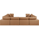  Manufacturer Color_Cognac -- Comfy 158" Cognac Vegan Leather Upholstered 8 pc Modular Sectional IMAGE 3