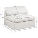 Meridian Comfy Cream Vegan Leather Modular Armless Chair IMAGE 10