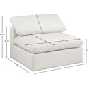  Manufacturer Color_Cream -- Comfy Cream Vegan Leather Upholstered Modular Armless Chair IMAGE 10