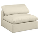  Manufacturer Color_Cream -- Comfy Cream Vegan Leather Upholstered Modular Armless Chair IMAGE 1
