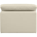 Meridian Comfy Cream Vegan Leather Modular Armless Chair IMAGE 3